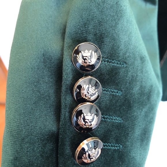 Hunter Green Velvet Sport Coat/Blazer - Picture 7 of 8